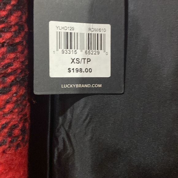 New with tag Lucky Brand Buffalo Plaid red black jacket coat - Picture 6 of 13